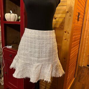 Francesca"s Lizzie Tweed Flippy Mini Skirt (white skirt)